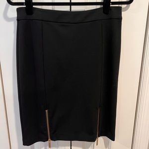 Michael Kors above knee skirt with gold zipper detail size 8.